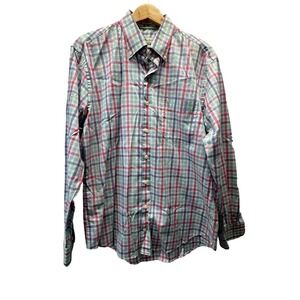 Peter Millar Crown Ease Shirt Mens L Multicolor Check Plaid Button Down Casual